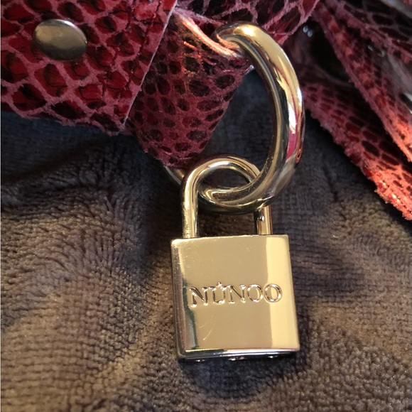 EUC Núnoo mini leather crossbody bag purse w additional straps. Red animal print - Picture 8 of 10